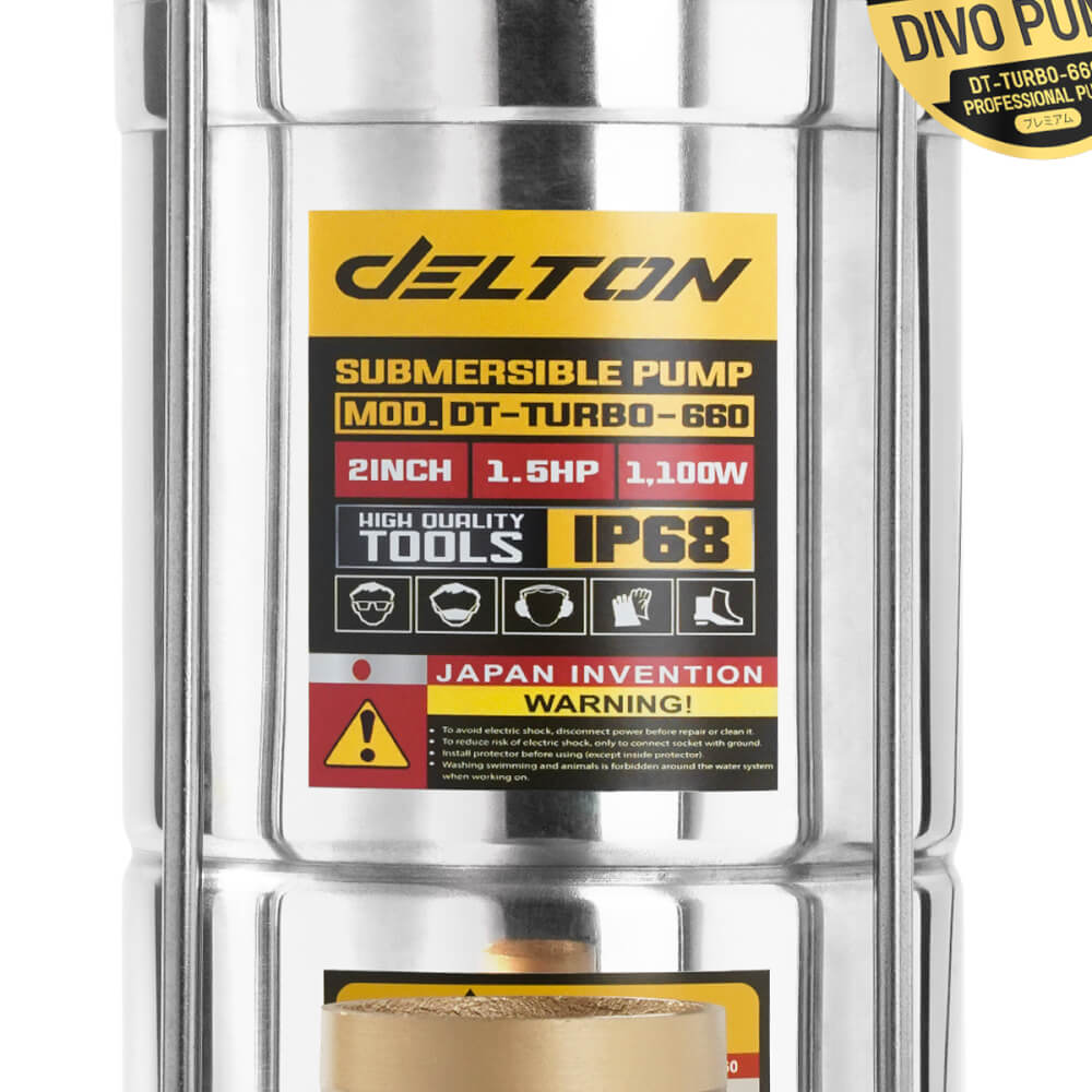 ปั๊มจุ่ม DELTON รุ่น DT-TURBO-660 ขนาด 2 นิ้ว 1.5HP 1,100W